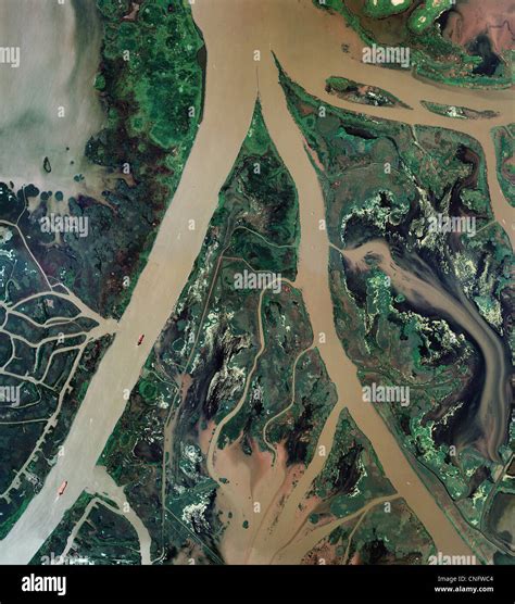 Mapa De Fotos Aéreas Del Delta Del Río Misisipí Luisiana Fotografía De
