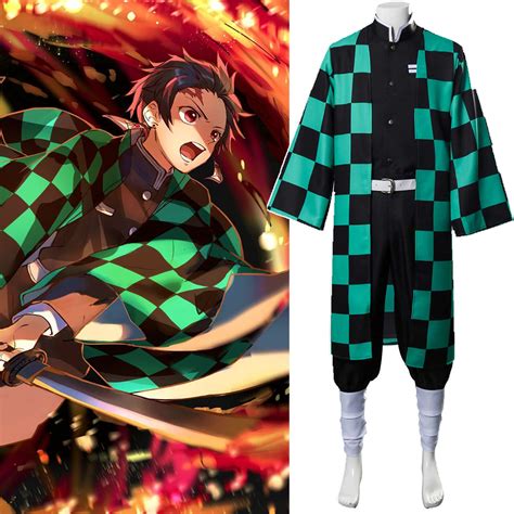 Kamado Tanjirou Kimono Uniform Demon Slayer Kimetsu No Yaiba Cosplay