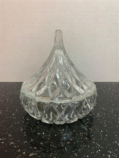 Vintage Clear Cut Glass Candy Dish With Lid Etsy