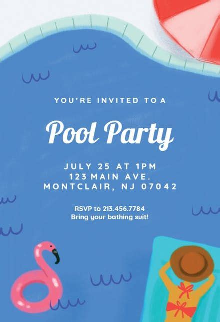 Summer Mood Pool Party Invitation Template Free Greetings Island Beach Party Invitations