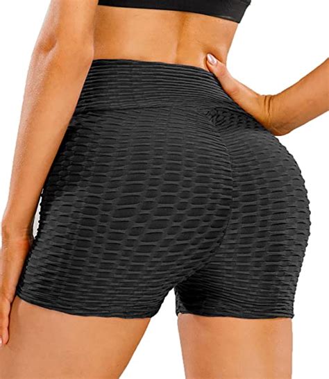 Koochy Scrunch Butt Lifting Yoga Shorts For Women High Waist Tummy Control Hot Pants Workout