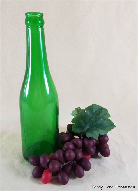Green Glass Bottle Soda Bottle Unmarked Emerald Green Etsy Green Glass Bottles Glass