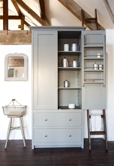 Stand alone pantry cabinets farmhouse style for kitchen with pivot. Our brand new Shaker Pantry with slate shelf, painted in ...