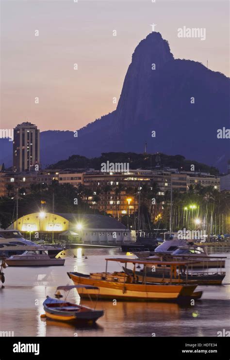 Botafogo Bay And Mount Corcovado Sunset Seen From Urca Rio De