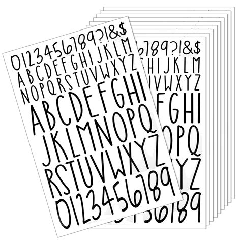 Buy 10 Sheets Letter Stickers Self Adhesive Black Capital Alphabet