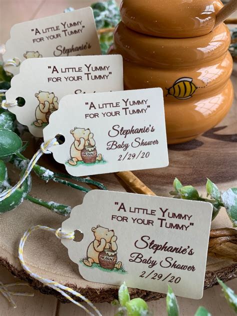 Winnie The Pooh Honey Jar Tag Set Of 12personalized Favor Etsy