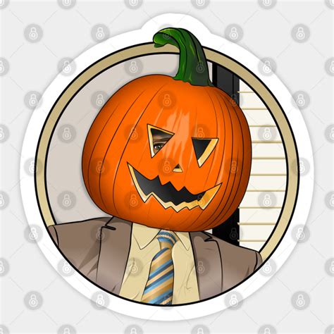 Pumpkin Head Ds Dwight Schrute Sticker Teepublic