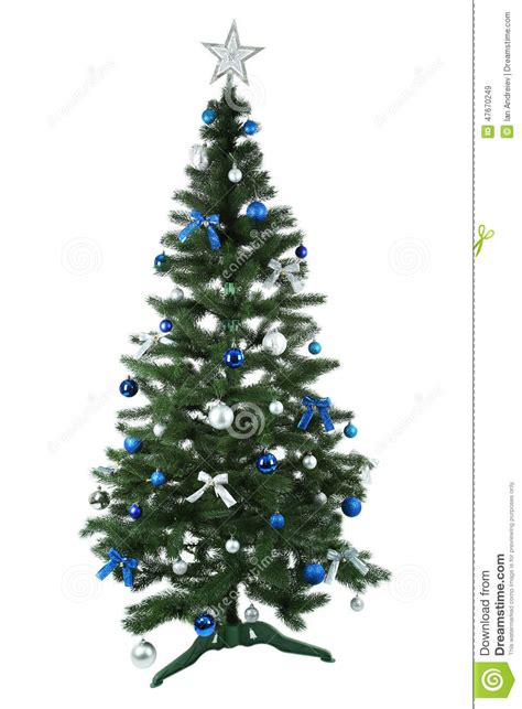 Decorated Christmas Tree Isolated On White Background Stock Image