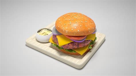 Grilled Burger 3d Model Cgtrader