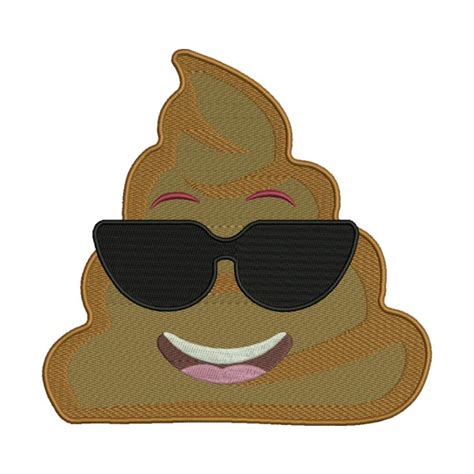 Glasses Poo Emoji Embroidery File Digitemb