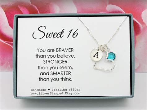 Check out these favorites for practical gifts that are sure to please having a niece turn sweet 16 is so exciting. Sweet 16 gift for girl, 925 sterling silver birthstone ...