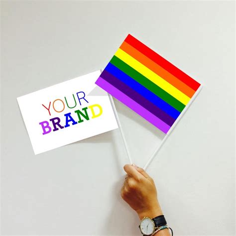 Pride Paper Hand Flags Branded With Your Company Logo