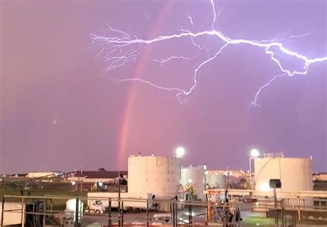 Watch Lightning Strike A Double Rainbow During Midwest Storm