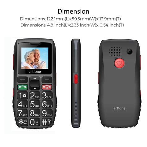 Artfone C1 Gsm Big Button Mobile Phones For Elderly Senior Mobile
