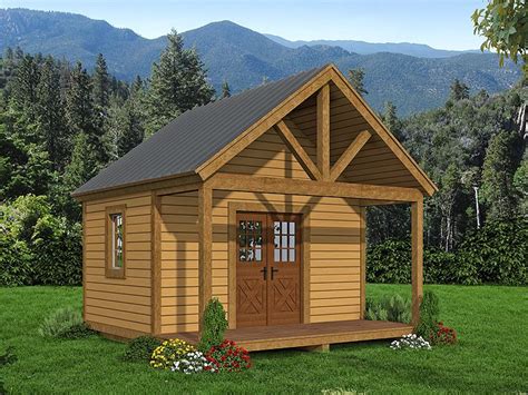 Storage Shed Plans Backyard Shed Plan With Covered Porch 062s 0003