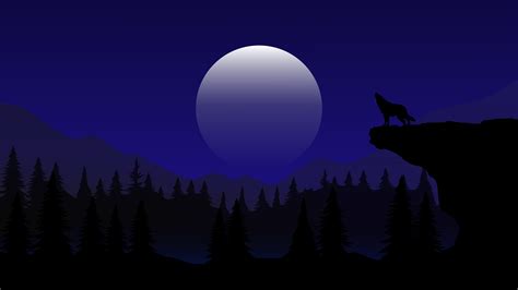 2560x1440 Night Wolf Howling Minimal 4k 1440p Resolution Hd 4k