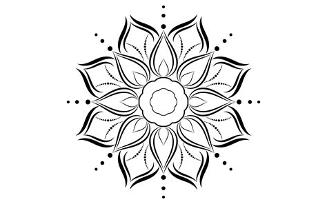 Motif De Mandala Simple Floral Noir Et Blanc 1101312 Telecharger