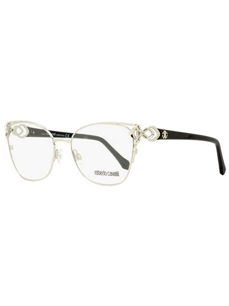 Roberto Cavalli Ladies Silver Tone Rectangular Eyeglass Frames Rc5062 016 53