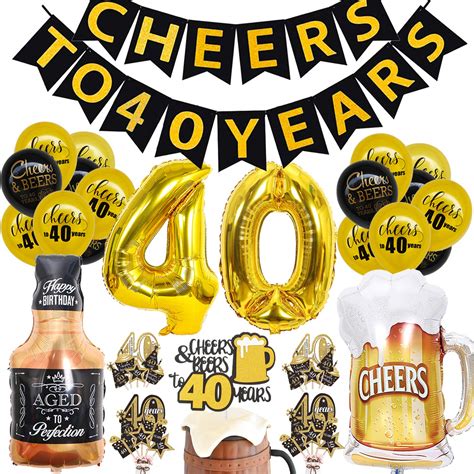 Buy 40th Birthday Decorations Kit Cheers To 40 Years Banner Balloon