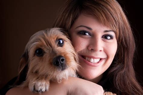 Woman And Her Pet Dog Stock Image Image Of Female Owner 16934043