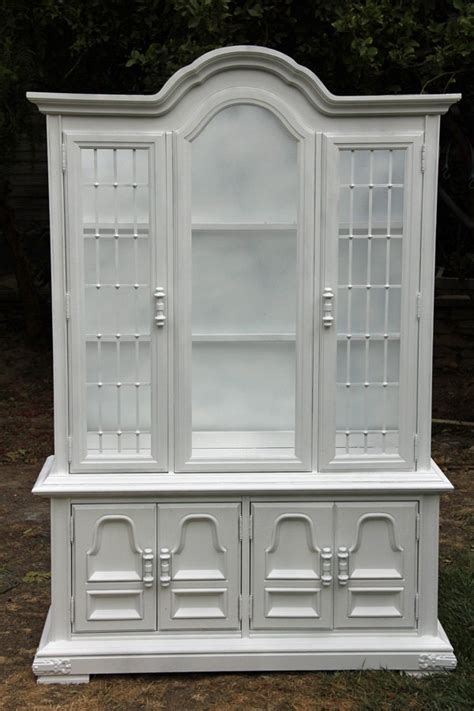 Vintage China Cabinet Hutch Painted White By Foo Foo La La