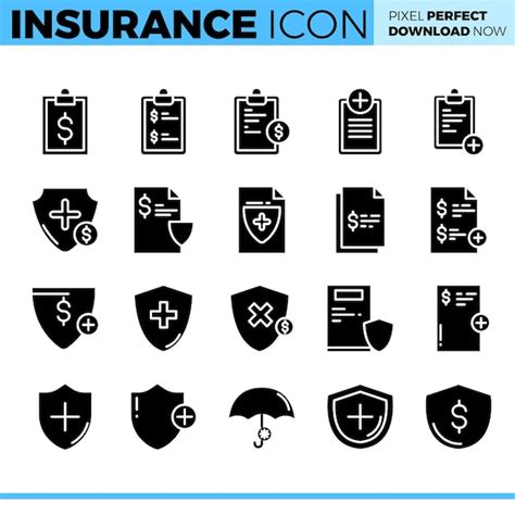 Premium Vector Vector Insurance Icon Set