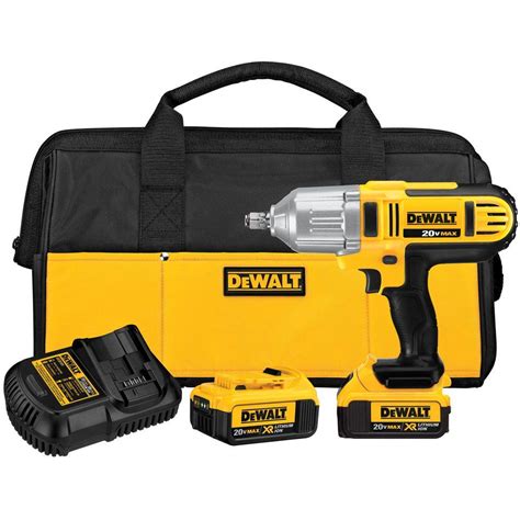 Dewalt 20 Volt Max Lithium Ion Cordless 12 In Impact Wrench Kit With
