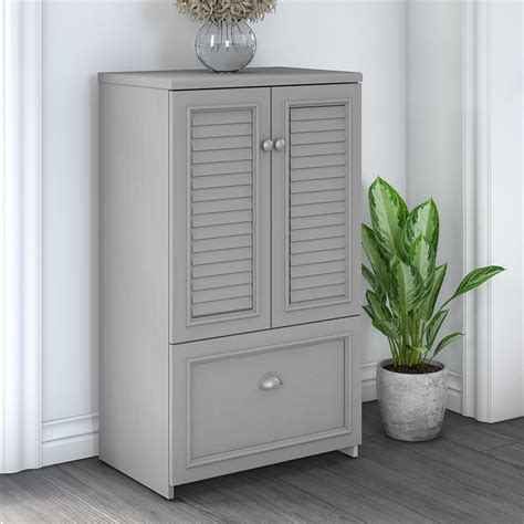 Fairview Shoe Storage Cabinet With Doors In Cape Cod Gray Engineered