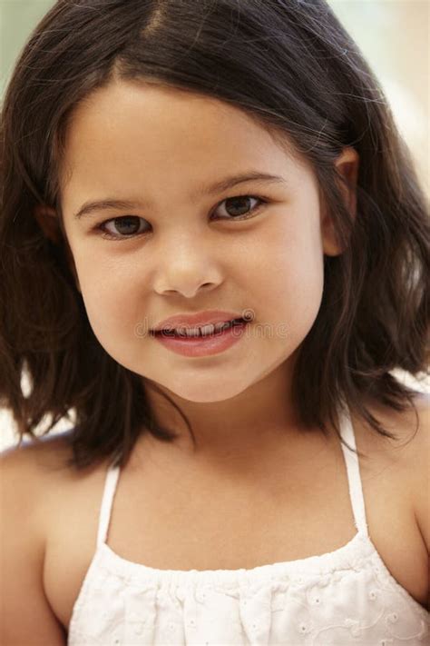 Young Hispanic Girl Portrait Stock Image Image Of Smiling Shoulders