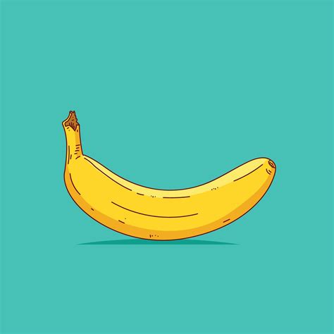 Banana Vector Clip Art Illustration Flat Cartoon Style Line Drawing Banana For Web Landing Page