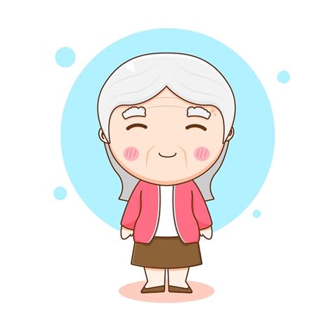 Premium Vector Cartoon Illustration Of Cute Grandmother Character
