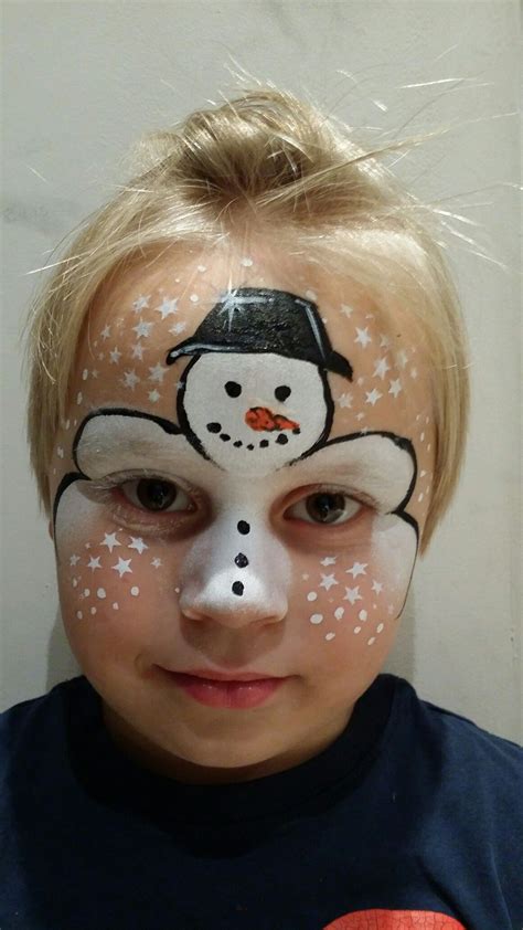 Full Face Snowman Face Paint Schminken Facepaint Kinderschminken