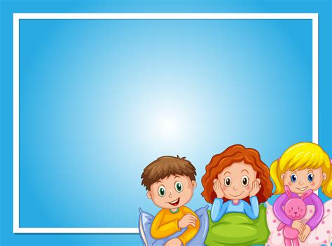 Frame Design With Kids In Pajamas 361242 Vector Art At Vecteezy