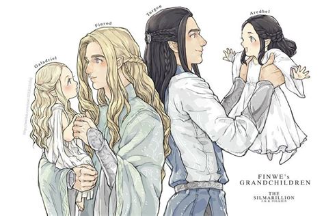 Финрод и Тургон с младшими сестричками Finrod Galadriel Тurgon