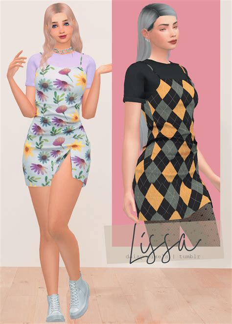 Lissa Dress TS4 Daisy Pixels