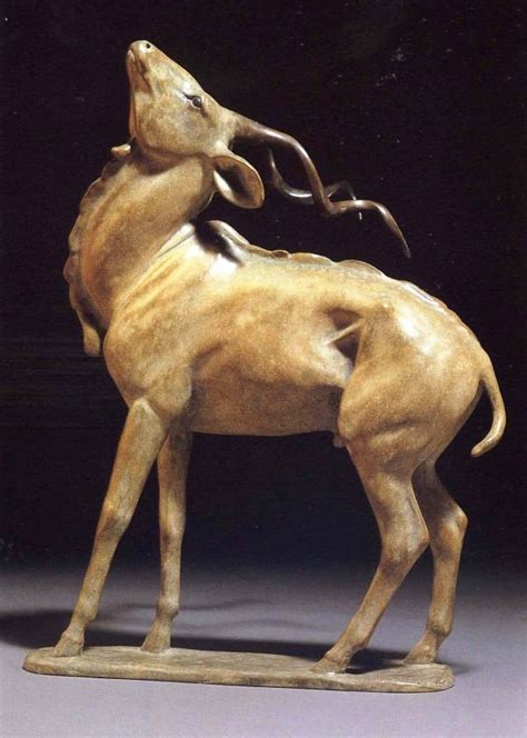 Kudu Bronze Small African Antelope Standing Statue Statuette Sculpture