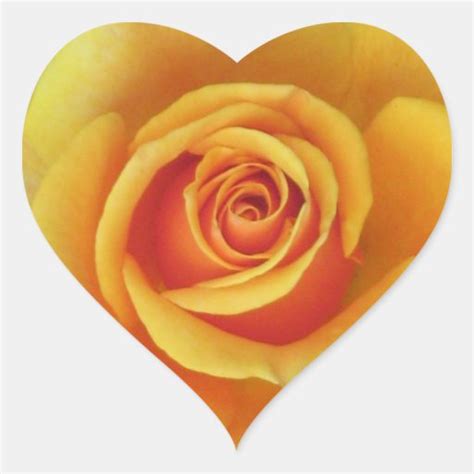 Yellow Rose Heart Sticker Zazzle