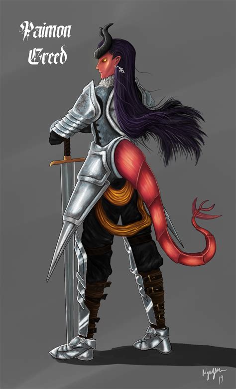 OCART Paimon Creed Tiefling Paladin My first character : DnD