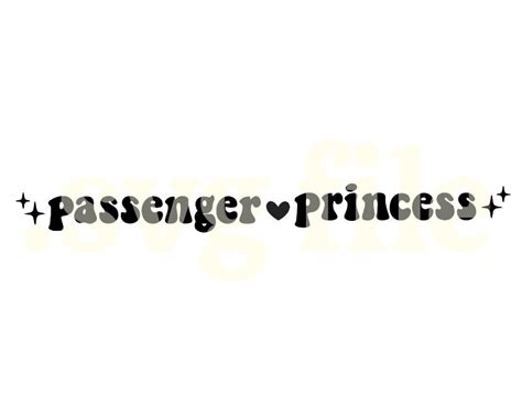 Svg File Passenger Princess Heart Sparkle Love Funny Car Etsy