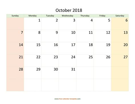 Free Printable Calendar Big Boxes Calendar Printables Free Templates