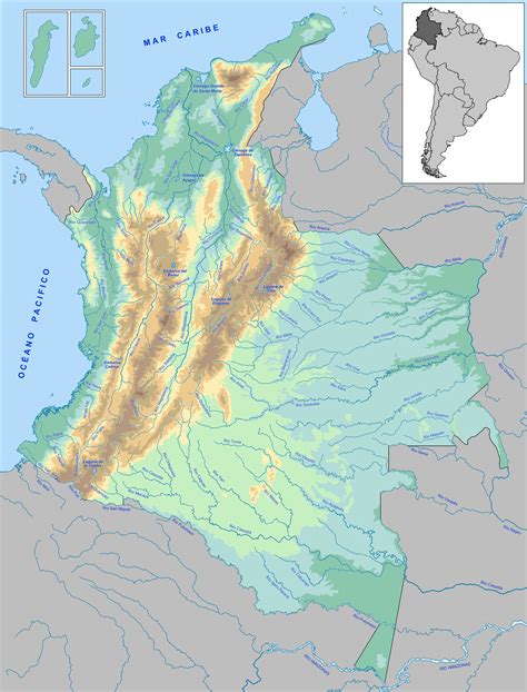 Mapa Fisico De Colombia