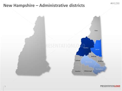 Powerpoint Map New Hampshire Counties Usa Presentationload