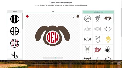 Free Monogram Generator For Cricut Iucn Water