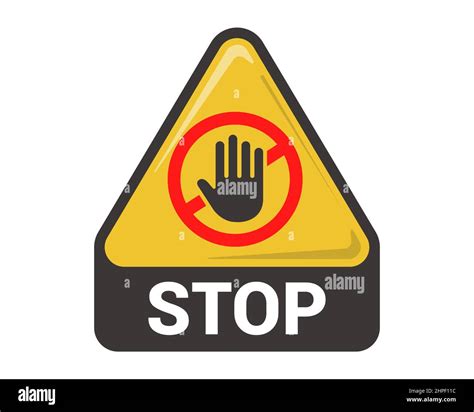 Stop Sign The Hand Stops Flat Vector Illustration Stock Vector Image
