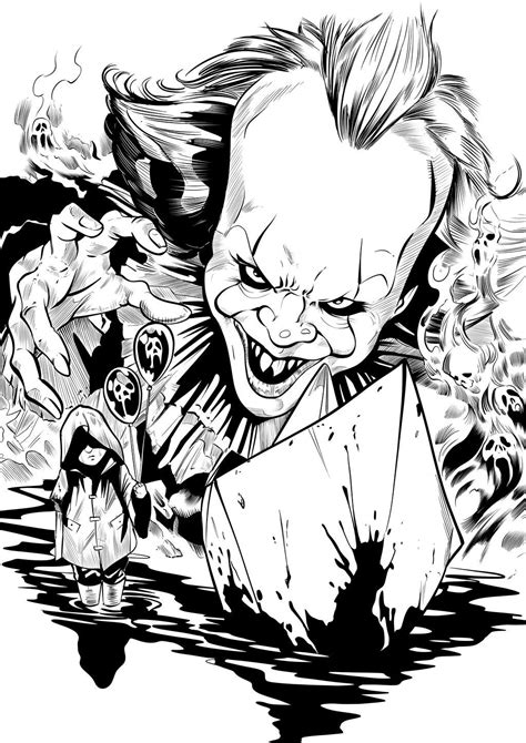 Artstation Pennywise Matt James Horror Drawing Scary Drawings