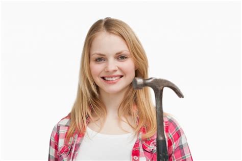 Premium Photo Woman Holding A Hammer