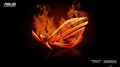 Asus Rog Republic Of Gamers Logotipo Asus 3d Fiery Hd Descargar