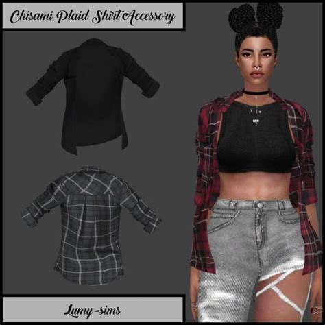 Chisami Plaid Shirt Accessory At Lumy Sims Sims 4 Updates