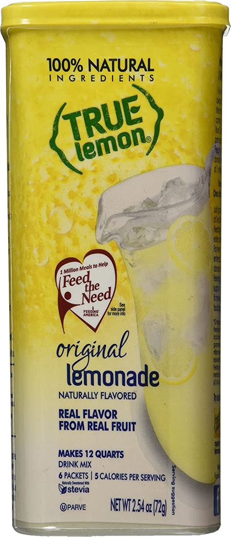 True Lemon Original Lemonade 100 Natural Ingredients Drink Mix 6