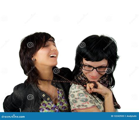 Two Funny Girls Isolated Stock Photo Image Of Model 12242920